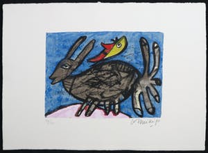 Corneille - Zeefdruk, Konijn op muziekpapier kopen? Bied vanaf 100!