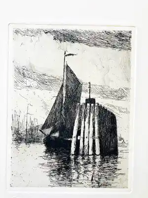 Rudolf Schonberg - Havengezicht vendu pour 35€ !