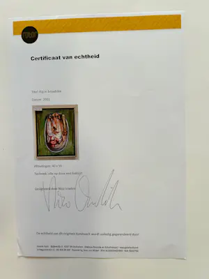 Nico Vrielink - - zonder titel maar met lijst! (kip in braadslee) kopen? Bied vanaf 495!