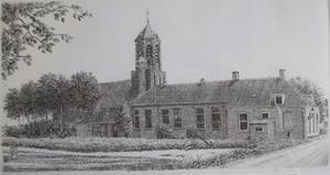 Wim van der Meij - Ingelijste ets "De Woudse Dom" kopen? Bied vanaf 1!