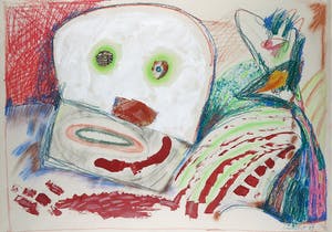 Lucebert - Olieverf, gouache, krijt en collage op papier, Compositie - Ingelijst (Groot) kopen? Bied vanaf 1!