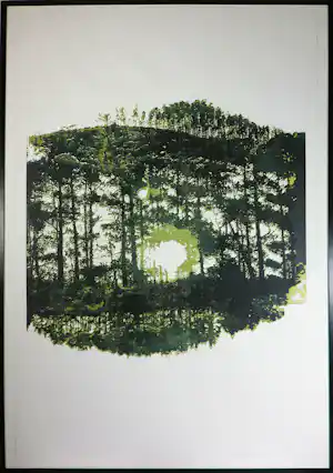 Truzanne Lousberg - Zeefdruk op papier, Het bos - Ingelijst vendu pour 60€ !