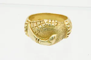 Massief 18 krt geel gouden Surinaamse vriendschaps-ring - herenmodel - kopen? Bied vanaf 460!