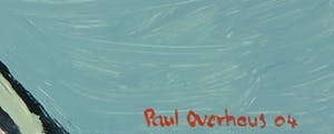 Paul Overhaus - Olieverf op board, Over daken - Ingelijst kopen? Bied vanaf 50!