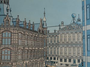 Theo van den Boogaard - Ingelijste prent, Horror Vacuï Amstelodamensis, Sjef van Oekel – 1985 kopen? Bied vanaf 1!