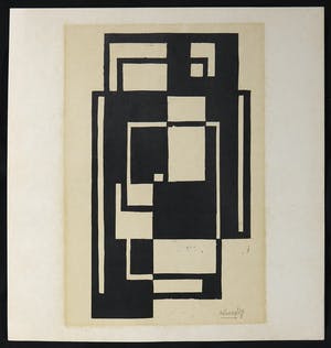 Lajos Kassak - Linosnede, Abstracte Compositie kopen? Bied vanaf 100!