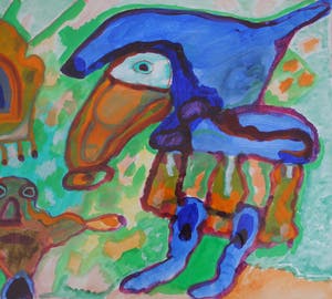 Lucebert - Gemengde techniek op papier uit 1993 - z.t. - ingelijst kopen? Bied vanaf 2150!