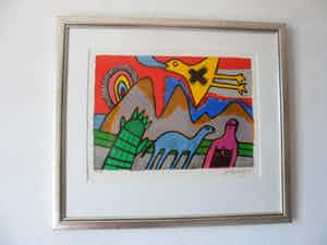 Corneille - ingelijste zeefdruk: Le voyage - 1995 verkocht voor € 120!