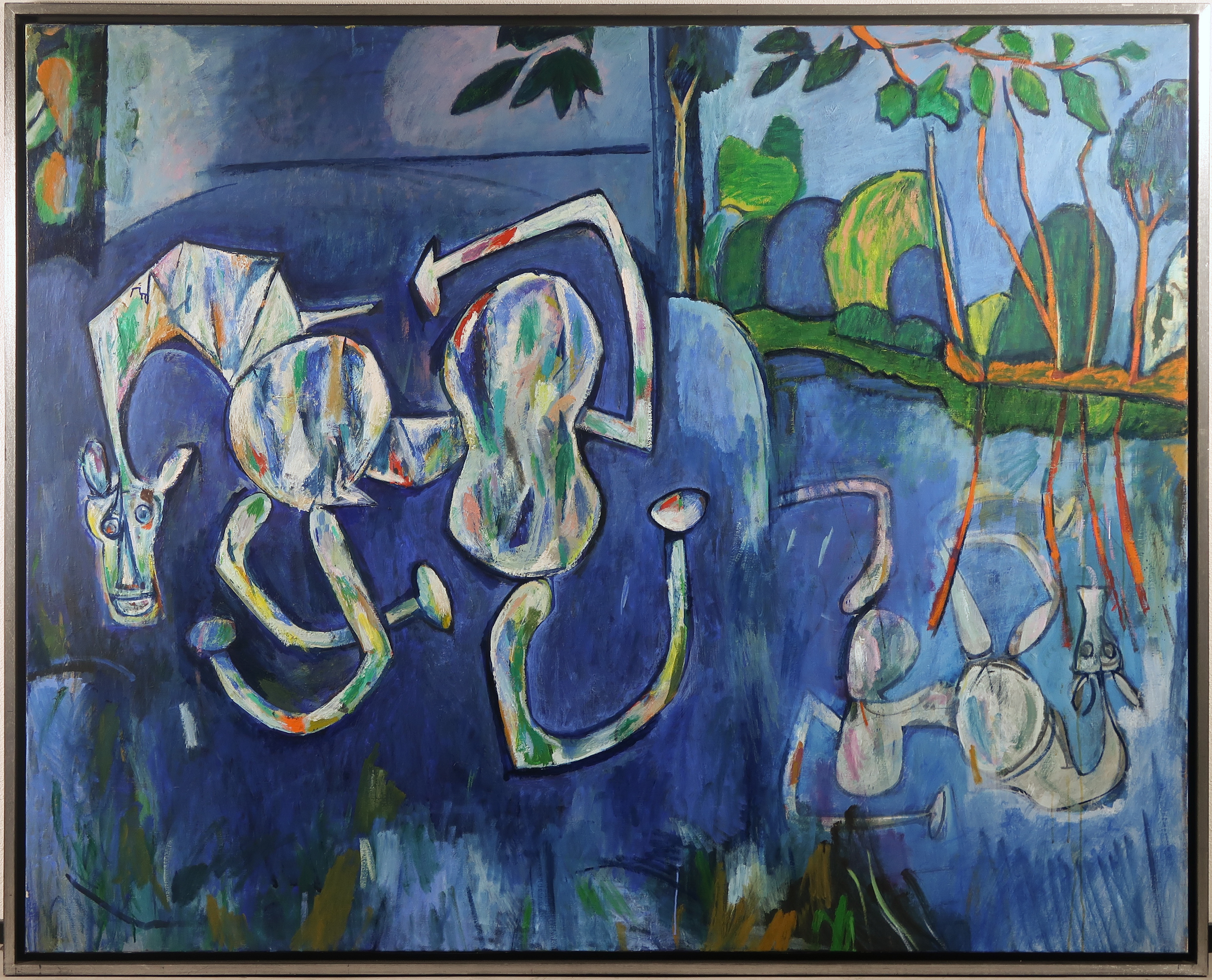 John van 't Slot - Olieverf op doek, Zonder titel - Ingelijst (Zeer groot) verkocht voor € 650!