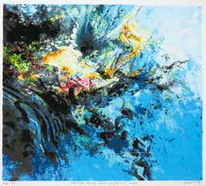 Mattie Schilders - Zeefdruk, Water, Bron van leven 4 verkocht voor € 1!