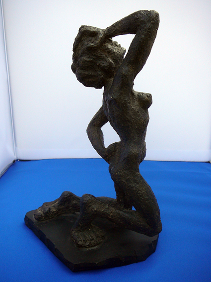 Niet of onleesbaar gesigneerd - 'Wanhoop' -klei op marmeren sokkel- kopen? Bied vanaf 1!