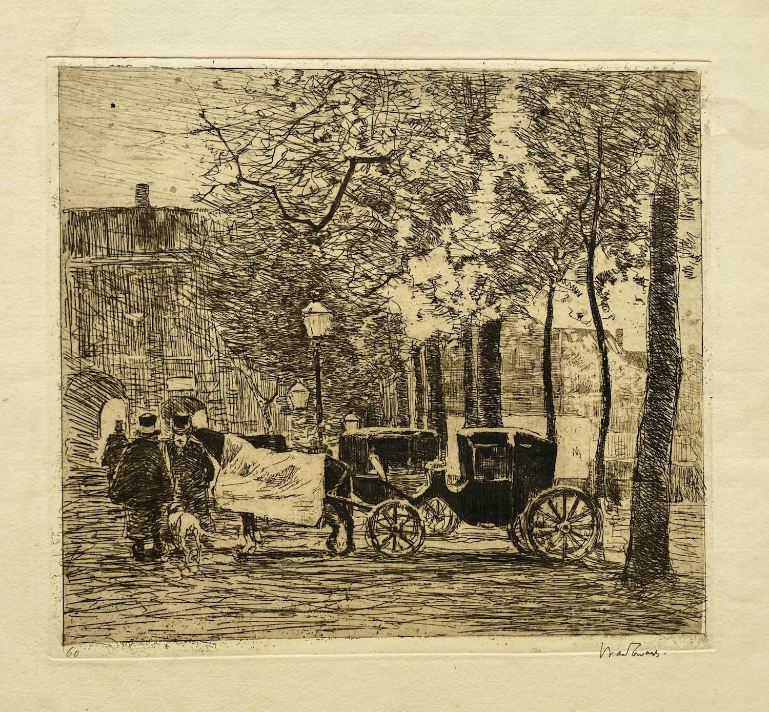 Willem de Zwart - koetsen op het plein kopen? Bied vanaf 35!