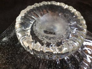 Barovier & Toso - gewelfde glazen schaal met luchtbellen - hoge voet kopen? Bied vanaf 50!