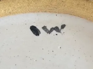 Niet of onleesbaar gesigneerd - Vintage kunstaardewerken vaas met zwart wit decor kopen? Bied vanaf 1!