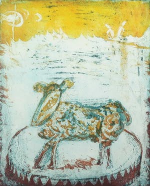 Rien Bakker - Ets en aquatint, Z.T. Schaap - Ingelijst kopen? Bied vanaf 20!