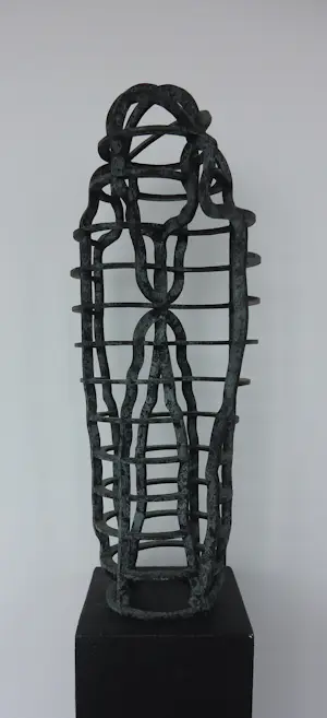 Peter Jansen - Bronzen beeld op houten sokkel, Twee figuren kopen? Bied vanaf 500!