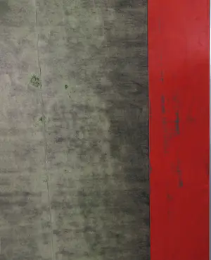 Jean van Wijk - Drieluik, Cadens over rode rechthoek (Zeer groot) kopen? Bied vanaf 100!