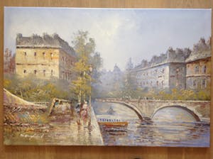 Niet of onleesbaar gesigneerd - Impressionistisch werk - Parijs aan de Seine kopen? Bied vanaf 10!