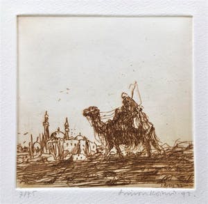 Simon Koene - Kameelruiter bij oosterse stad (1) kopen? Bied vanaf 25!