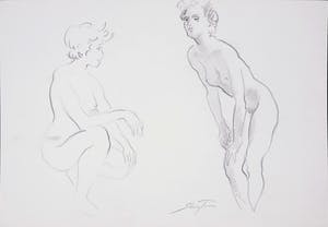 Jan Sluijters (jr.) - Tekening, Twee naakte personen kopen? Bied vanaf 40!