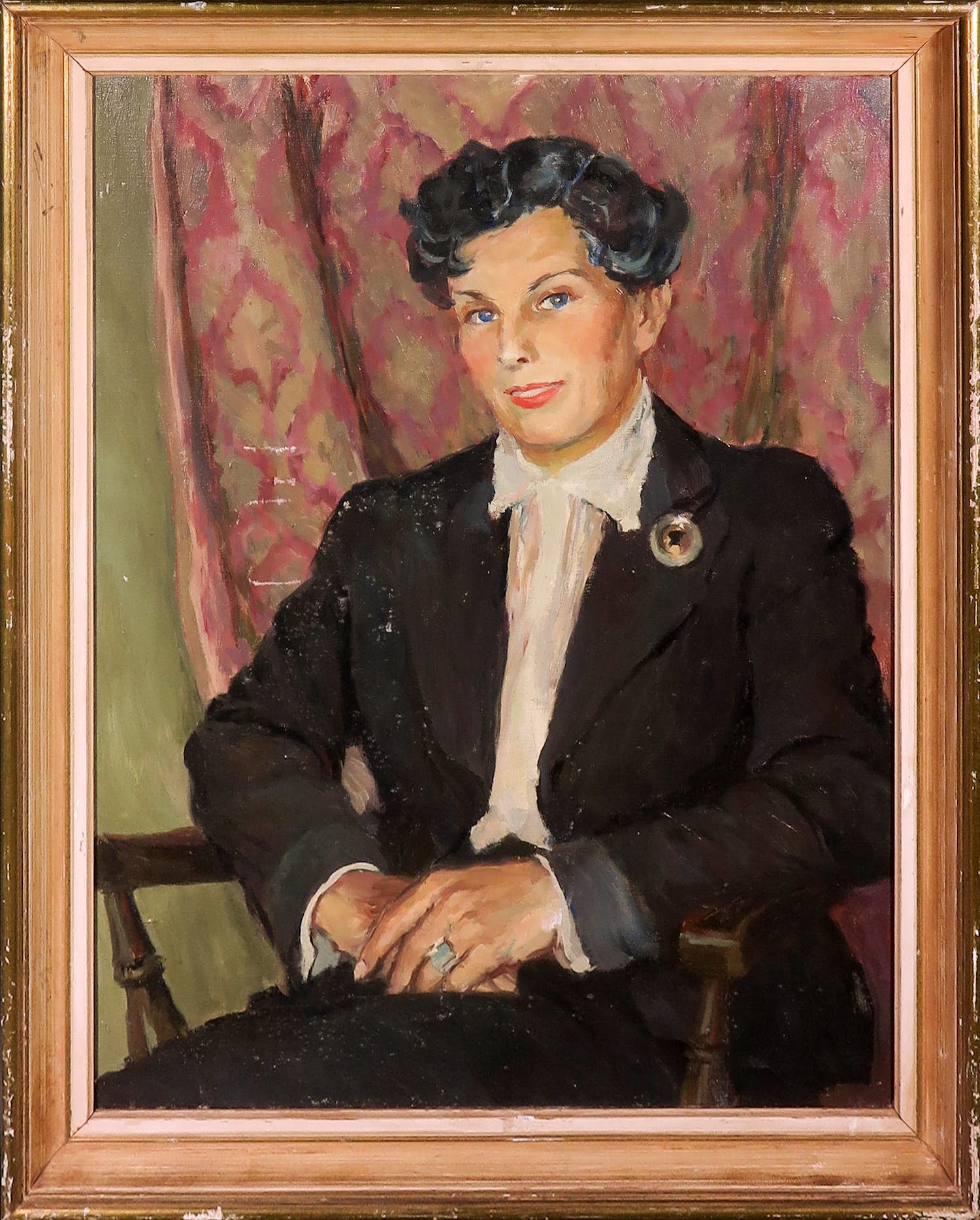 Niet of onleesbaar gesigneerd - Olieverf op doek, Portret van een dame - Ingelijst kopen? Bied vanaf 1!