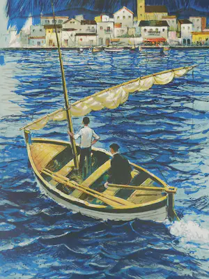 Amadeu Casals - Sailboat in the port of Cadaques kopen? Bied vanaf 25!