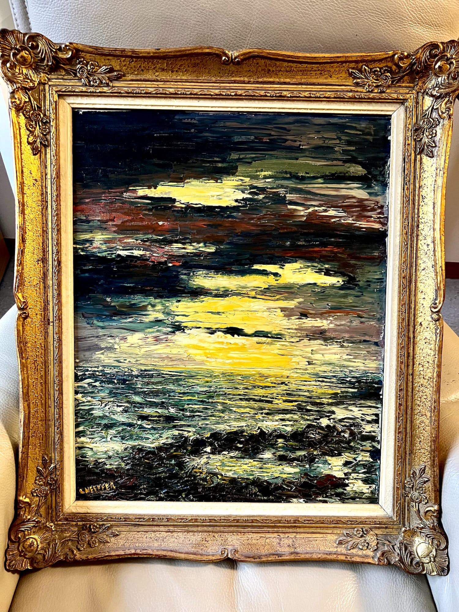 Lisette Heeffer - Zonsondergang op zee kopen? Bied vanaf 350!