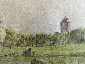 Ton Cramer - Landschap Vleuten met zicht op de Hamtoren kopen? Bied vanaf 30!