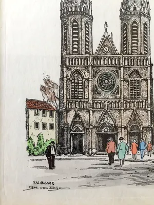 Jos van Dijk - TILBURG - Litho, Ingelijst kopen? Bied vanaf 1!