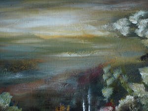 Niet of onleesbaar gesigneerd - Ingelijst, olieverf op doek , “Landschap” kopen? Bied vanaf 1!