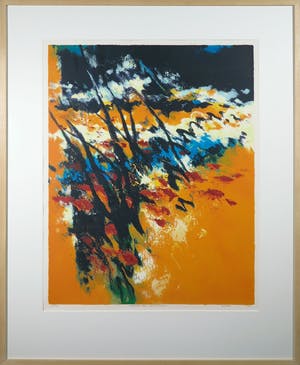 Mattie Schilders - Zeefdruk, Vormende hand van evolutie - Ingelijst (Groot) kopen? Bied vanaf 40!