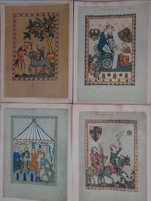 Niet of onleesbaar gesigneerd - Afbeeldingen van middeleeuwse Minnesangers kopen? Bied vanaf 1!