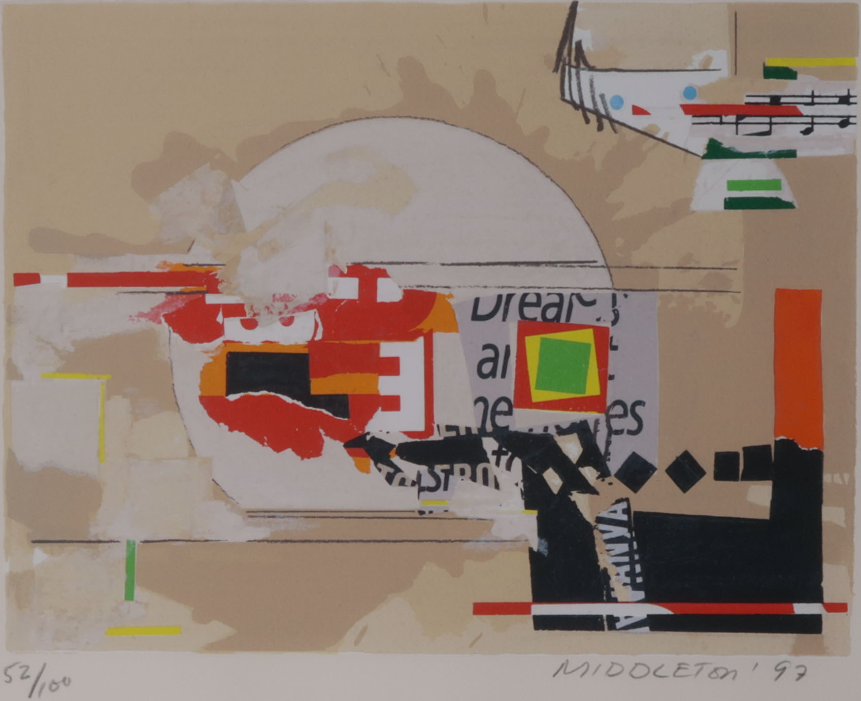 Sam Middleton - Zeefdruk, Composition I - Ingelijst kopen? Bied vanaf 35!