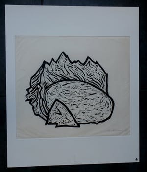 Anne Semler - lino op rijstpapier: Kratersee - 1987 kopen? Bied vanaf 30!