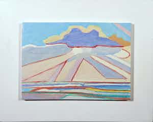 Paul Overhaus - Acryl op board, Wolken I- Ingelijst verkocht voor € 50!