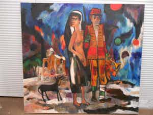 Theo van der Horst - Olieverfschilderij op linnen op houten spieraam verkocht voor € 400!
