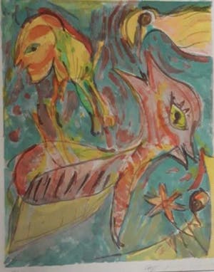 Carl-Henning Pedersen - litho, gesigneerd, genummerd en ingelijst kopen? Bied vanaf 325!