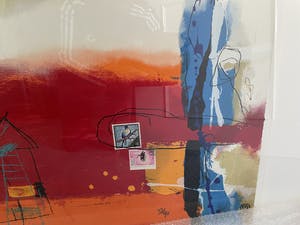 Theo Koster - Zeefdruk, Zonder titel (Torens) - Ingelijst (Groot) - Nr. 58 kopen? Bied vanaf 150!