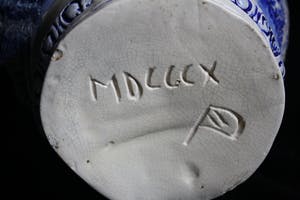Niet of onleesbaar gesigneerd - Prachtige Grote Zeldzame Oude Deksel Pot (19e eeuw) kopen? Bied vanaf 1!