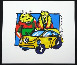 Herman Brood - Zeefdruk, VW-Beetle kopen? Bied vanaf 1!