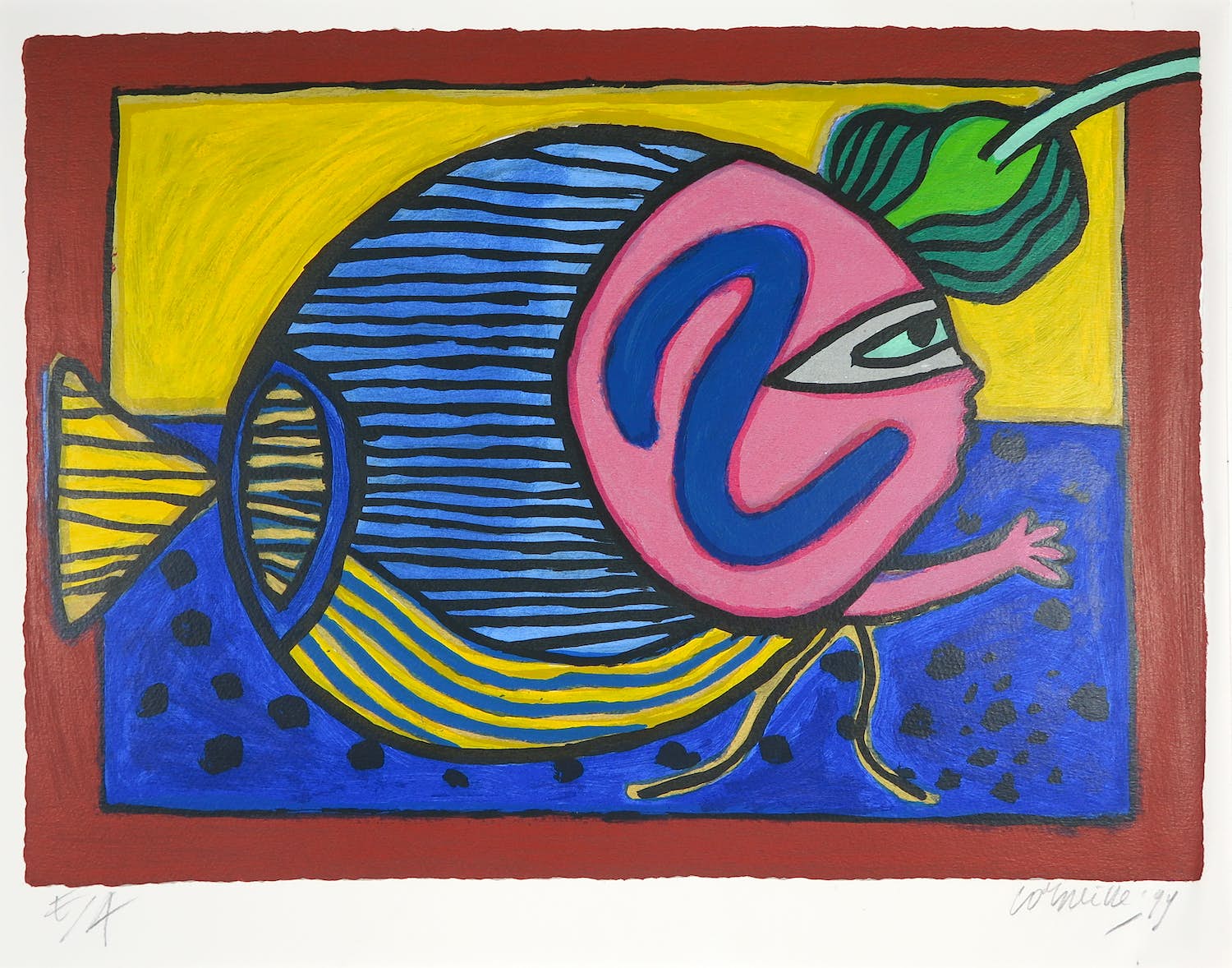 Corneille - Zeefdruk, Zonder titel verkocht voor € 1!