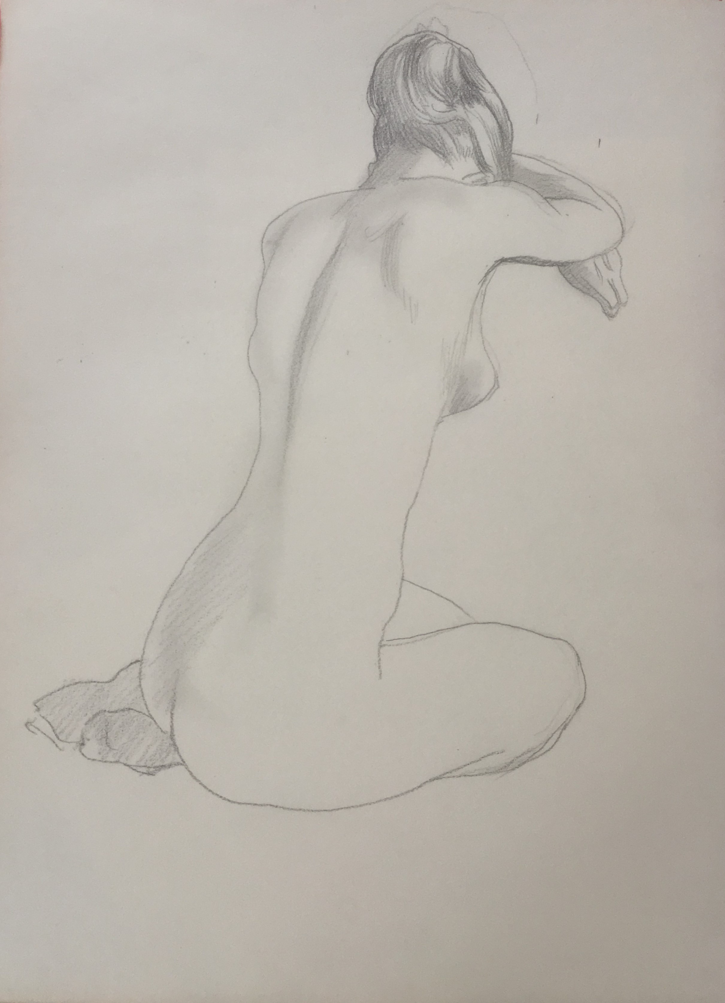 Niet of onleesbaar gesigneerd - Potlood op papier - Naakt kopen? Bied vanaf 1!