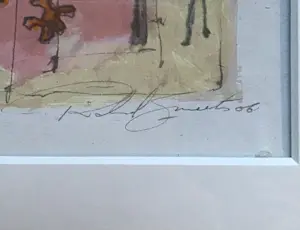 Richard Smeets - Zeefdruk Aan tafel, gesigneerd en ingelijst kopen? Bied vanaf 50!