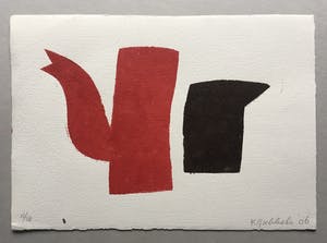 Klaas Gubbels - sjabloondruk 'Stilleven in Bruin en Rood’ - 2006 - oplage 18 ex. kopen? Bied vanaf 285!