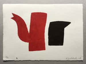 Klaas Gubbels - sjabloondruk 'Stilleven in Bruin en Rood’ - 2006 - oplage 18 ex. verkocht voor € 285!