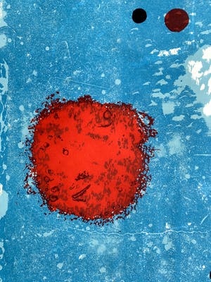 Jef Diederen - Kleurenhoutsnede op rijstpapier | zonder titel | 1987 kopen? Bied vanaf 100!