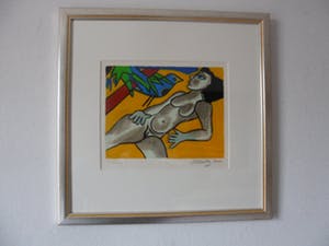 Corneille - Zeefdruk, Naakt met vogel. kopen? Bied vanaf 120!