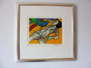 Corneille - Zeefdruk, Naakt met vogel. verkocht voor € 120!