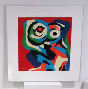 Karel Appel - Leef met mij (subliem gelijst) verkocht voor € 1250!