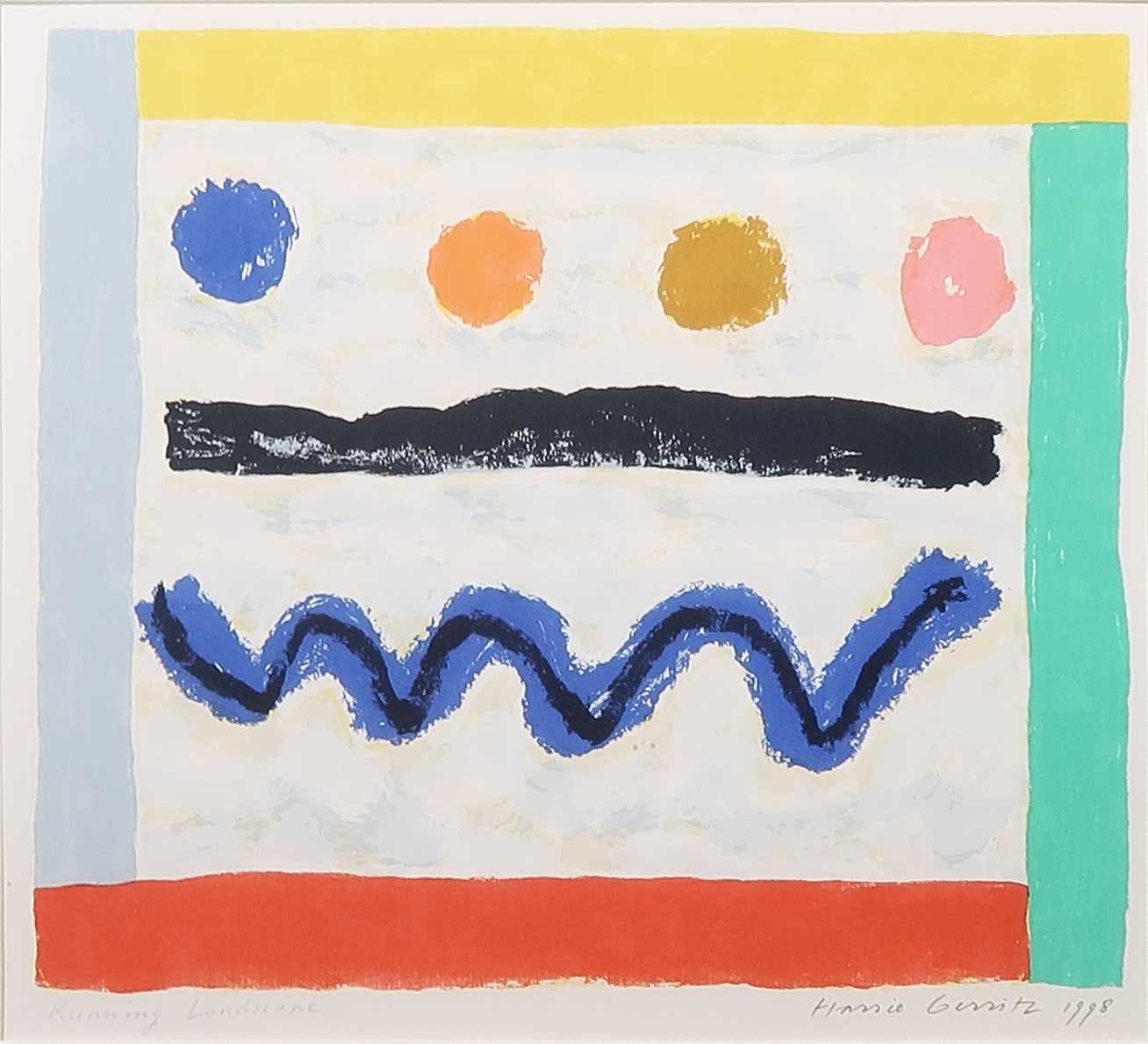 Harrie Gerritz - Zeefdruk, Running landscape - Ingelijst kopen? Bied vanaf 20!